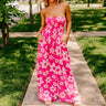 Loft Party Smocked Floral Jumpsuit in Hot Pink Image - 1