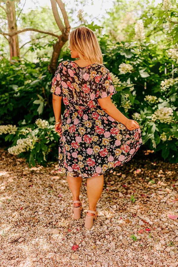 Charmed Feeling Floral Mini Dress in Periwinkle Curves