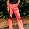 Risen The Eras High Waist Distressed Jean in Coral Image - 1