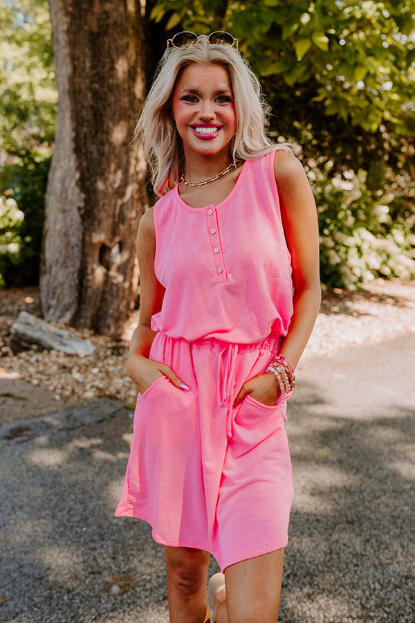 Ivy League Style Dress In Neon Pink Image - 5