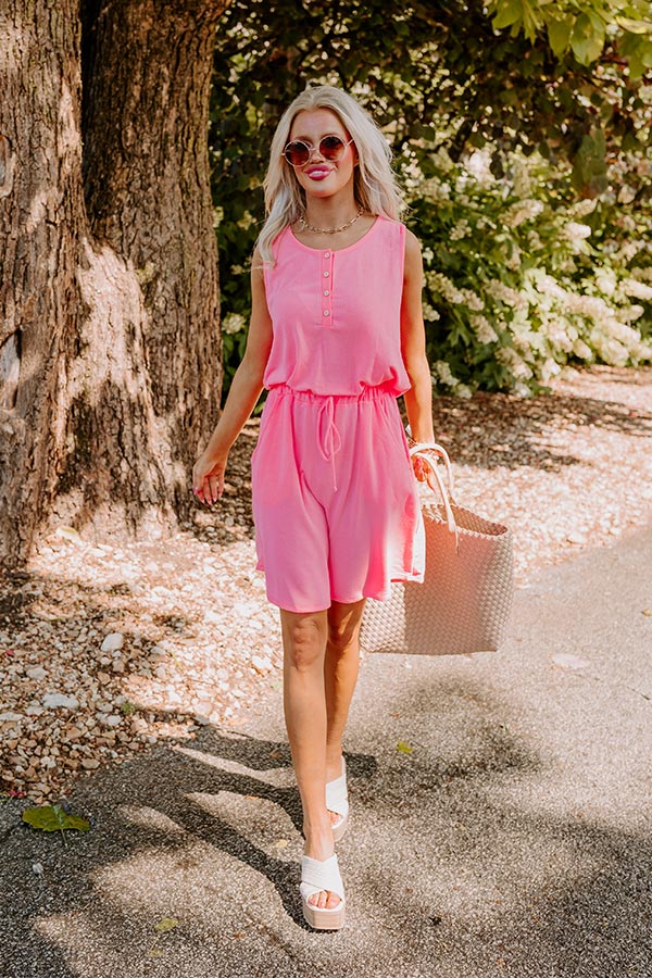 Ivy League Style Dress In Neon Pink Image - 2