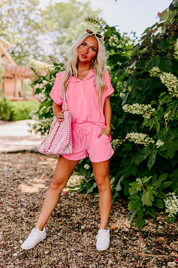 Take A Holiday Top In Neon Pink