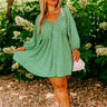 Take A Holiday Floral Mini Dress in Green Curves Image - 1