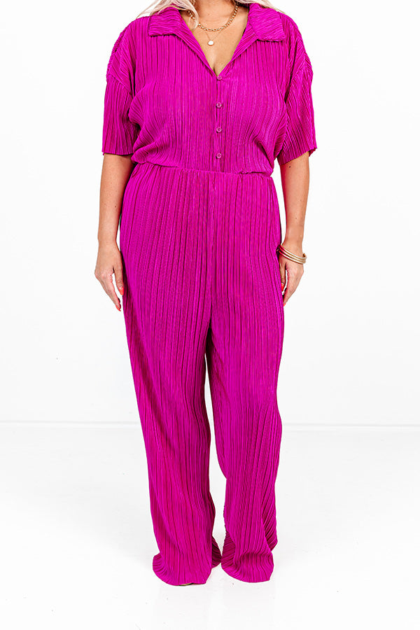 Graceful Appearance Pleated Pants In Berry Curves
