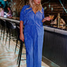 Graceful Appearance Pleated Pants In Blue Curves Image - 1