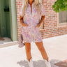 In Full Bloom Denim Mini Dress Image - 1