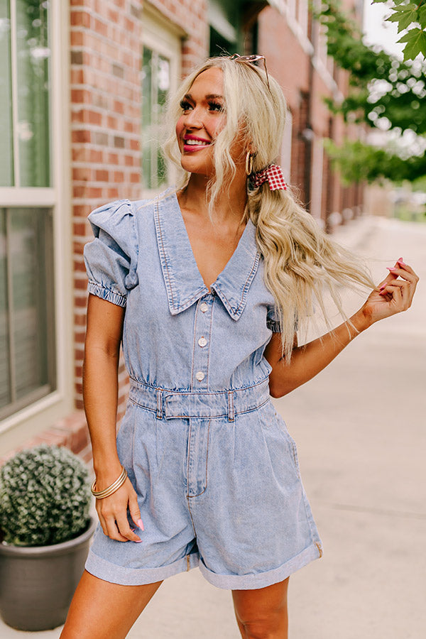 The Jill Denim Romper Image - 5