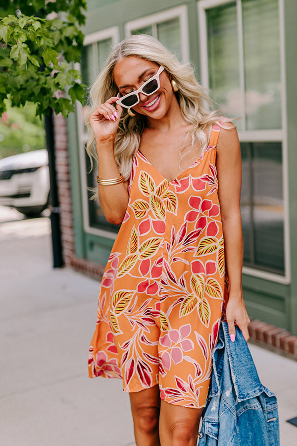 Blossom Bliss Mini Dress In Orange Image - 5