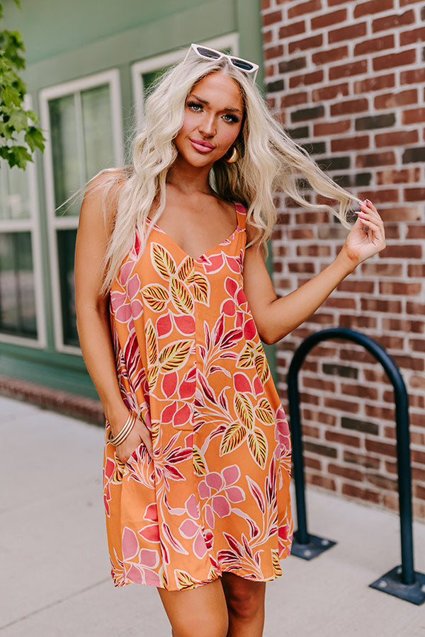 Blossom Bliss Mini Dress In Orange Image - 4
