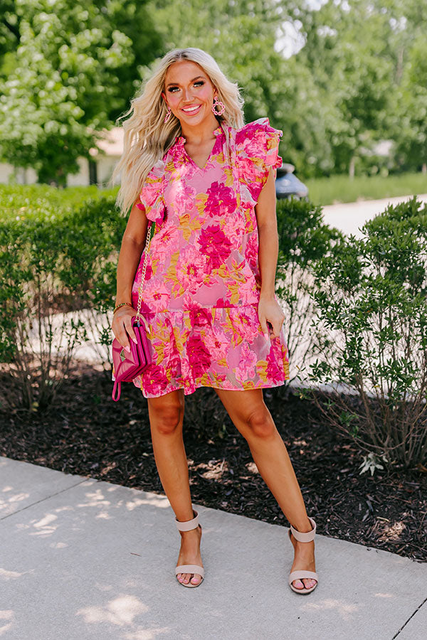 Keeping Interest Shift Dress in Fuchsia Image - 2