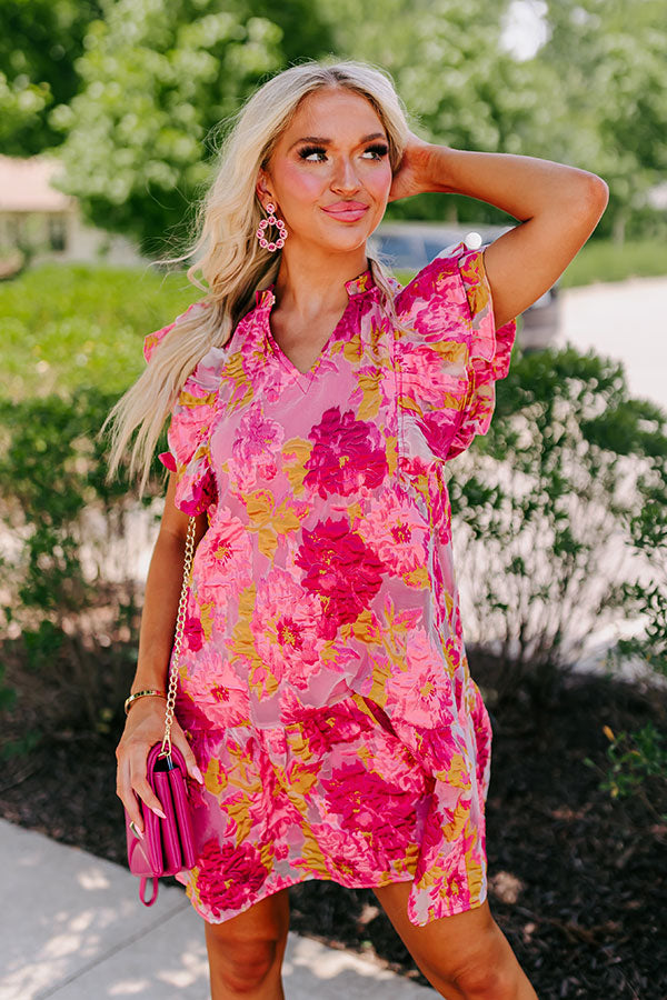 Keeping Interest Shift Dress in Fuchsia Image - 5