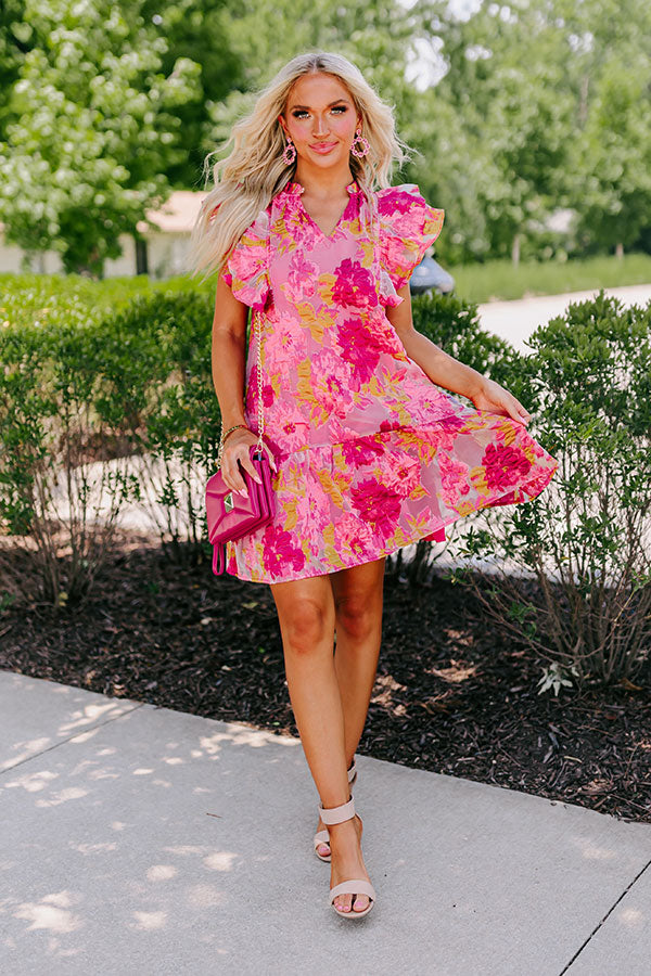 Keeping Interest Shift Dress in Fuchsia Image - 3