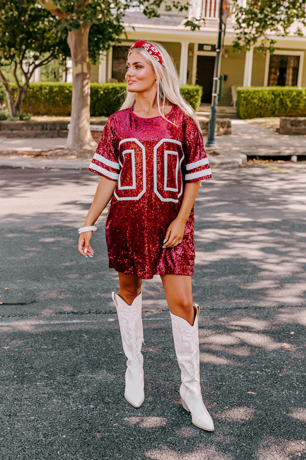 Ready To Shimmer Sequin Mini Dress in Crimson Image - 2