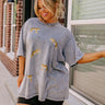 Easy Tiger Mineral Wash Graphic Tee in Slate Curves Image - 1