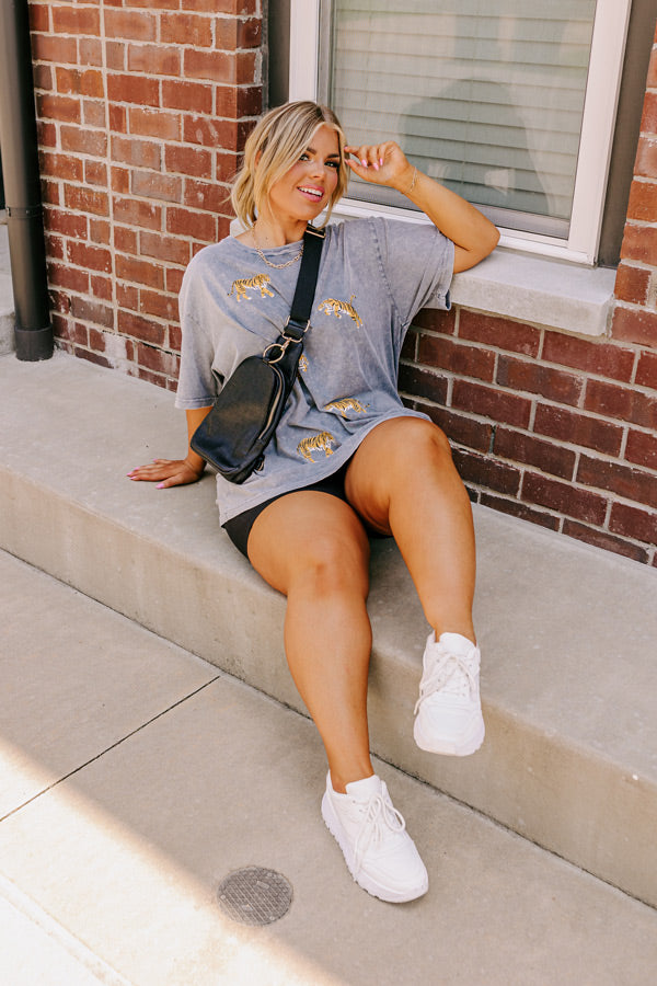 Easy Tiger Mineral Wash Graphic Tee in Slate Curves Image - 5