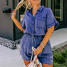 Hit Remix Romper In Cobalt Blue Curves Image - 1