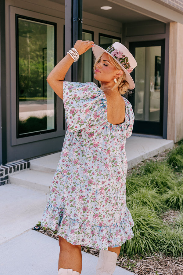 Modern Days Chambray Floral Dress Curves Image - 2