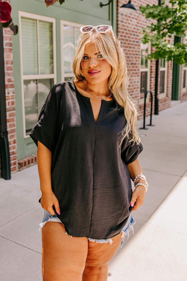 Whimsical Wonders Shift Top In Black Curves Image - 5