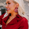Go Team Beaded Earrings In Red Image - 1