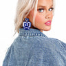 Go Team Beaded Earrings In Royal Blue Image - 1