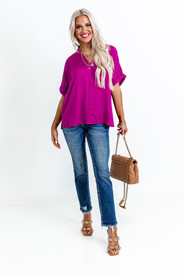 Stylish Setting Shift Top in Berry