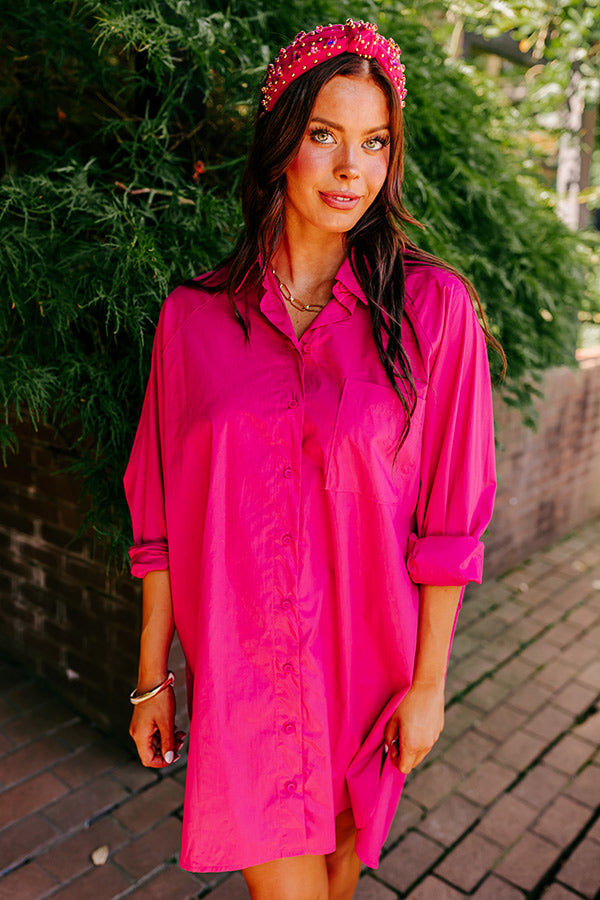 Major Icon Tunic Dress In Hot Pink