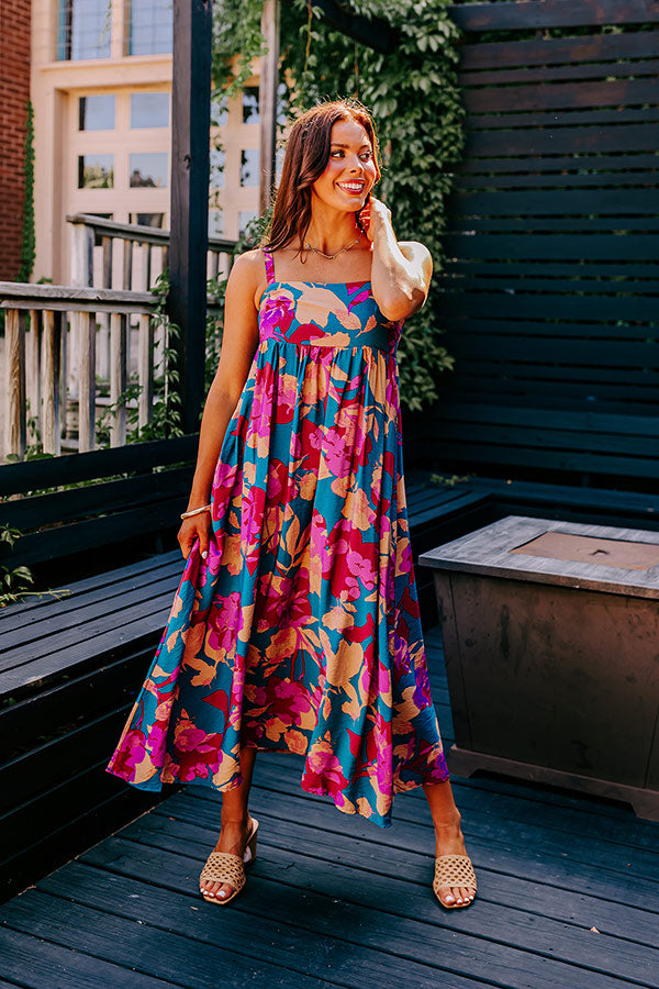 Hula Happiness Midi In Teal Image - 5