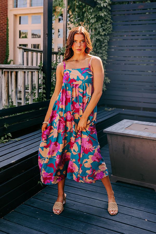 Hula Happiness Midi In Teal Image - 1