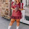 Stylish Setting Faux Leather Mini Dress in Crimson Curves Image - 1
