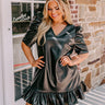 Stylish Setting Faux Leather Mini Dress in Black Curves Image - 1