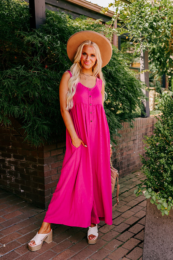 Fall Into Happiness Jumpsuit in Berry Image - 2