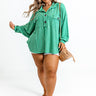 Coastal Comforts Oversized Top in Green Curves Image - 1