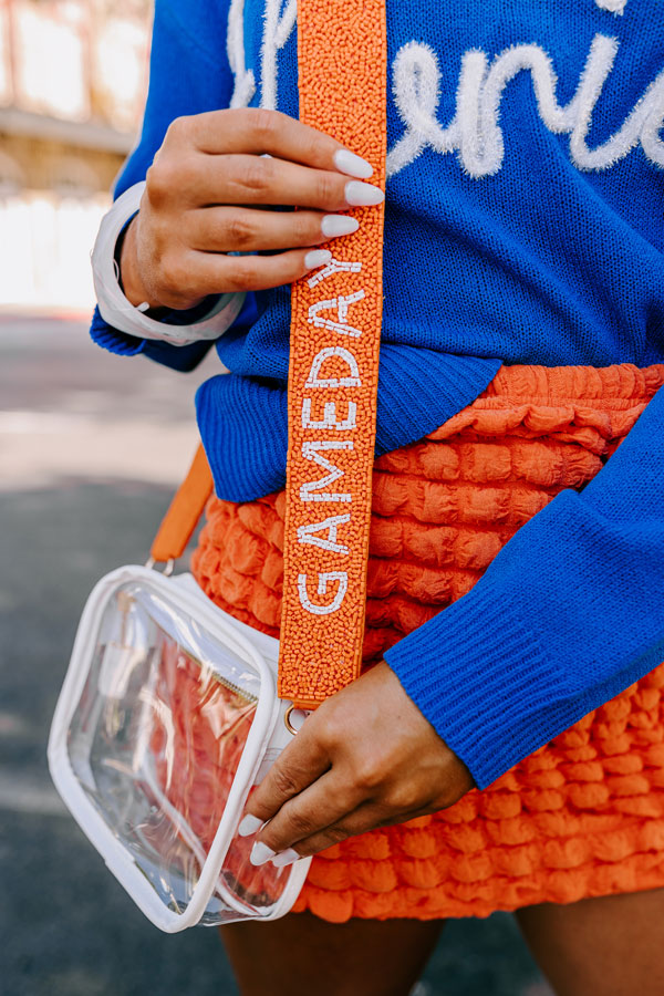 It's Gameday Beaded Bag Strap in Orange Image - 2