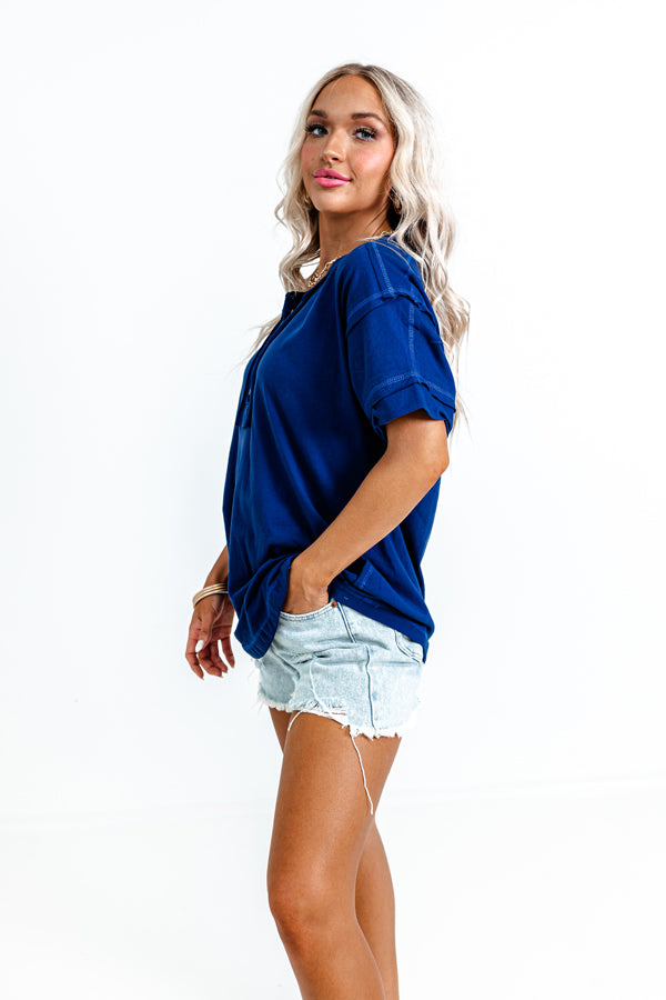 Take The Time Tee In Navy Image - 4