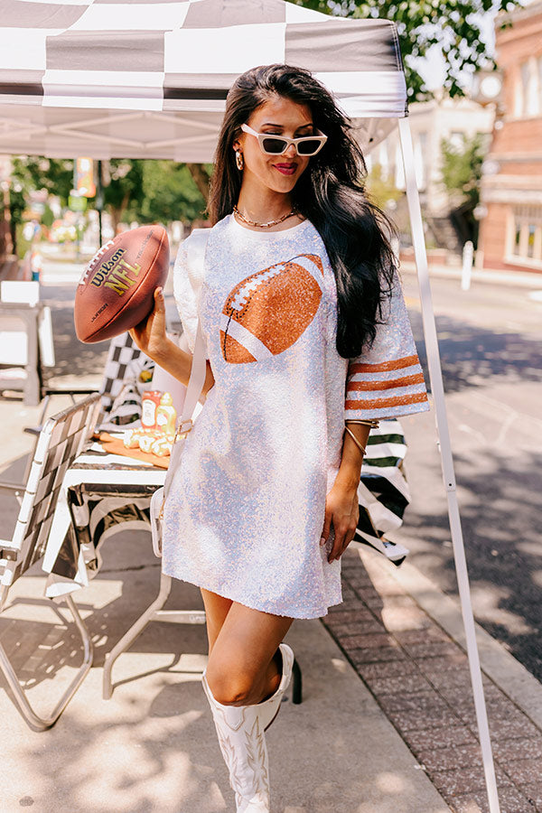 Life Of The Tailgate Sequin T-Shirt Dress
