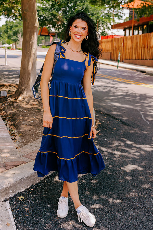 Simply Glowing Midi in Navy
