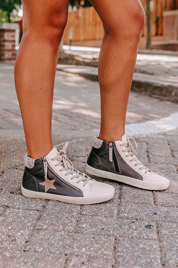 The Eras Vintage Faux Leather Sneaker in Cream Image - 1