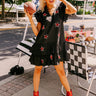 Under The Stadium Lights Ruffle Mini Dress in Black Image - 1