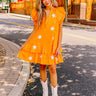 Under The Stadium Lights Ruffle Mini Dress in Orange Image - 1
