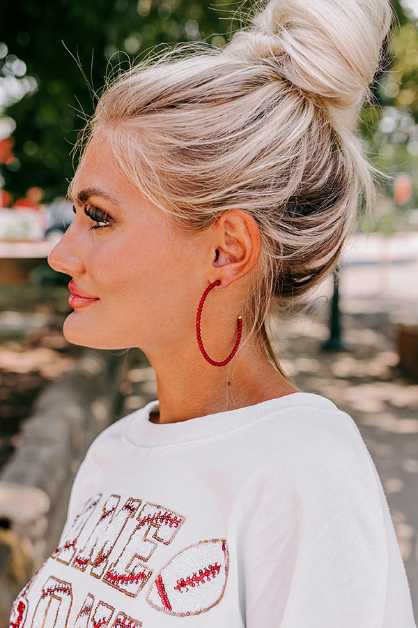 Creating Happiness Hoop Earrings In Red