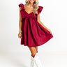 Cityscape Splendor Babydoll Dress In Wine Image - 1