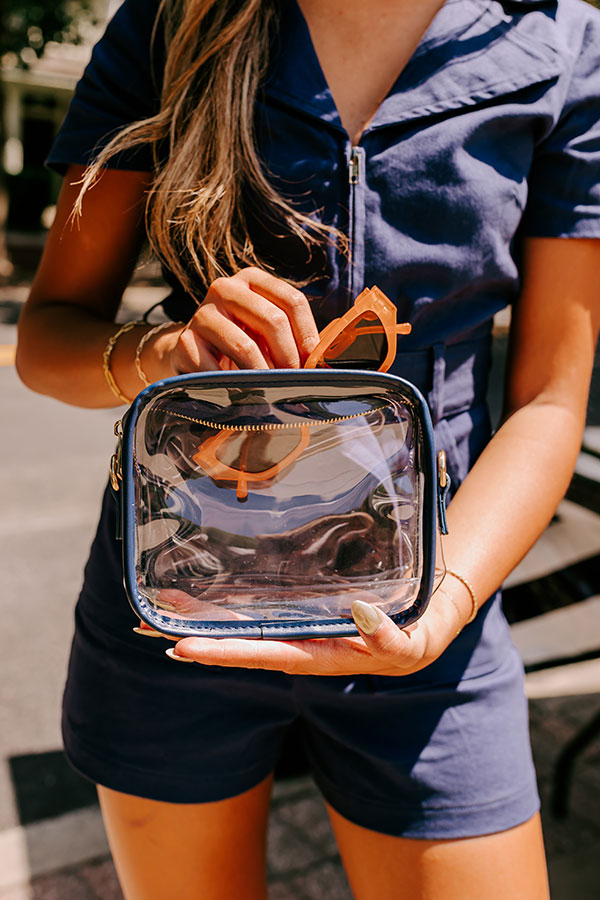 Top Of The Charts Clear Crossbody In Navy