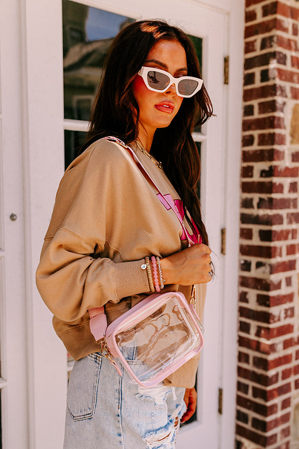 Top Of The Charts Clear Crossbody In Pink