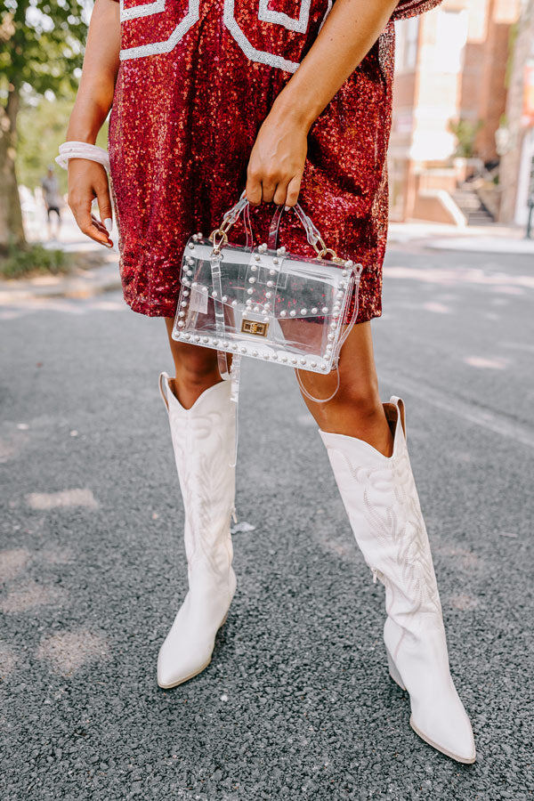 Hard To Forget You Embellished Clear Crossbody Image - 4