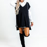 Popular Phrase Tunic Sweater Vest In Black Image - 1