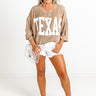 Texas State Pride Sweatshirt in Light Khaki Image - 1