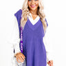 Popular Phrase Tunic Sweater Vest In Purple Image - 1