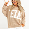 Texas State Pride Sweatshirt in Light Khaki Curves Image - 1