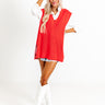 Popular Phrase Tunic Sweater Vest In Red Image - 1