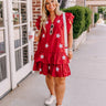Under The Stadium Lights Ruffle Mini Dress in Crimson Curves Image - 1